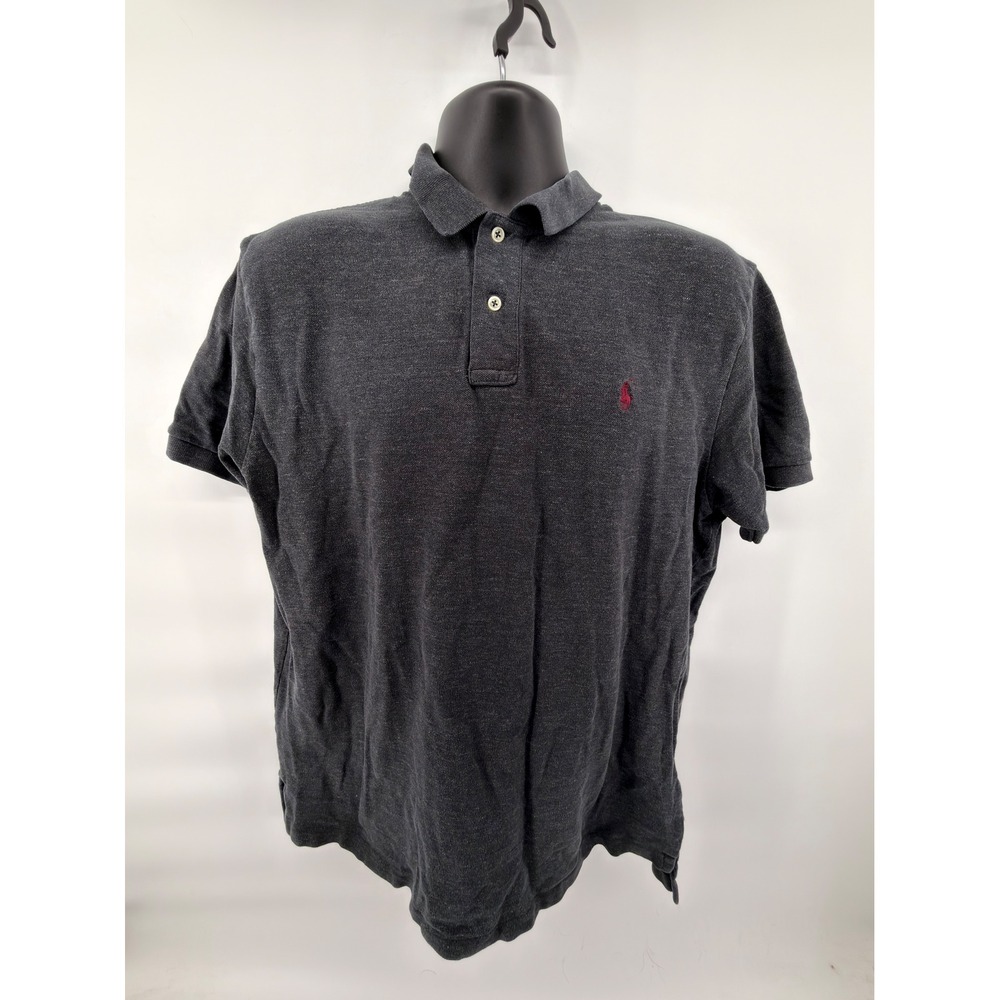 Polo Ralph Lauren Polo Shirt Mens XL Charcoal Grey Cotton Classic Short Sleeve